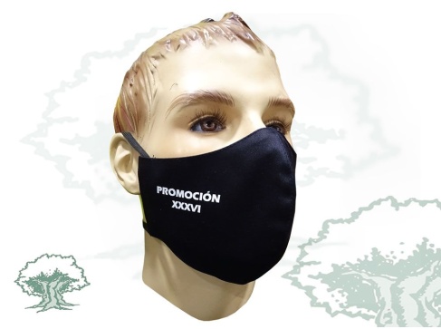 Mascarilla Promoción XXXVI Academia de Policía textil higiénica