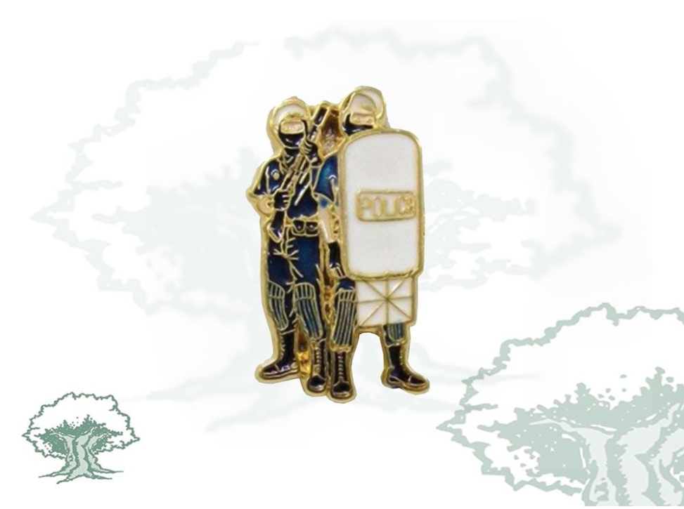 Pin antidisturbios con escudo Policía Nacional
