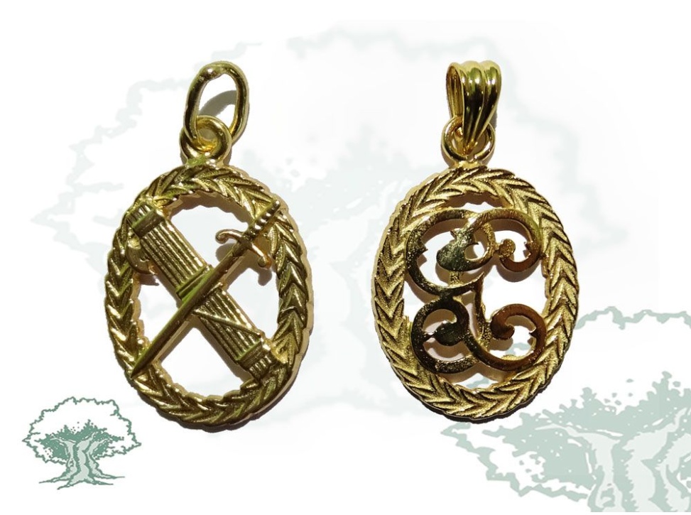 Colgante Guardia Civil de plata dorado