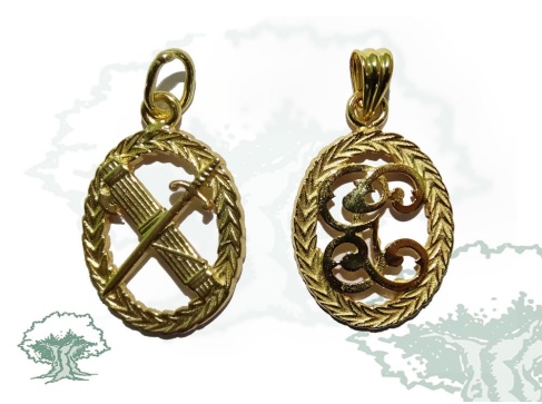 Colgante de plata Guardia Civil chapado en dorado