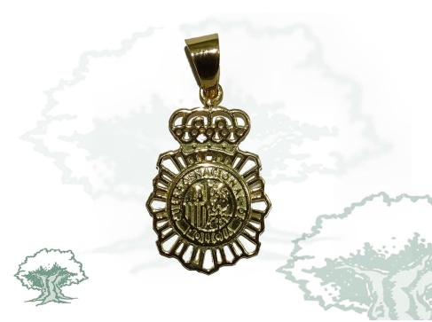 Colgante Policía Nacional con baño de oro