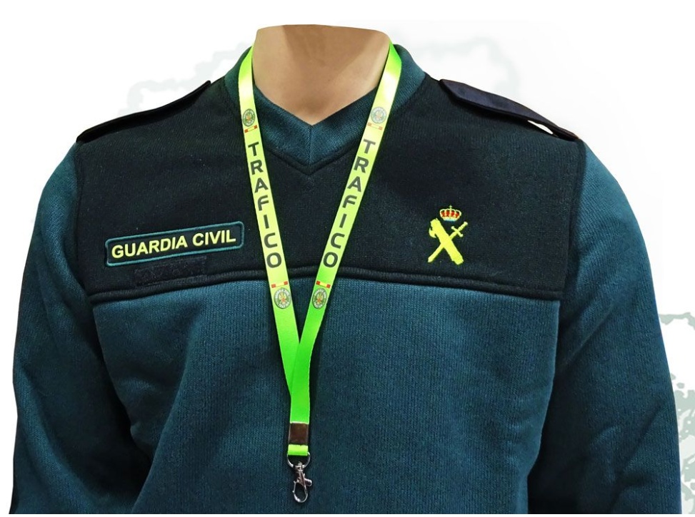 Cinta lanyard Guardia Civil de Tráfico fluor