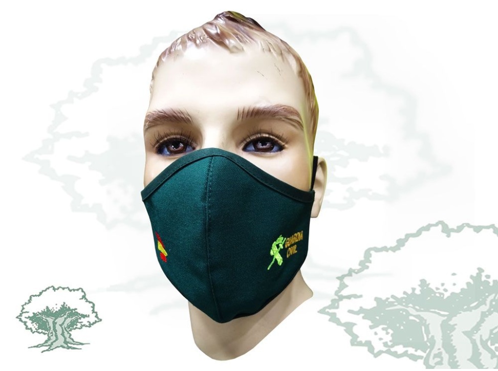 Mascarilla Guardia Civil higiénica reutilizable bordada