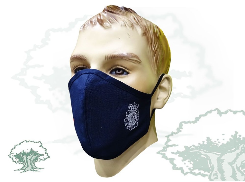 Mascarilla Policía Nacional higiénica reutilizable bordada