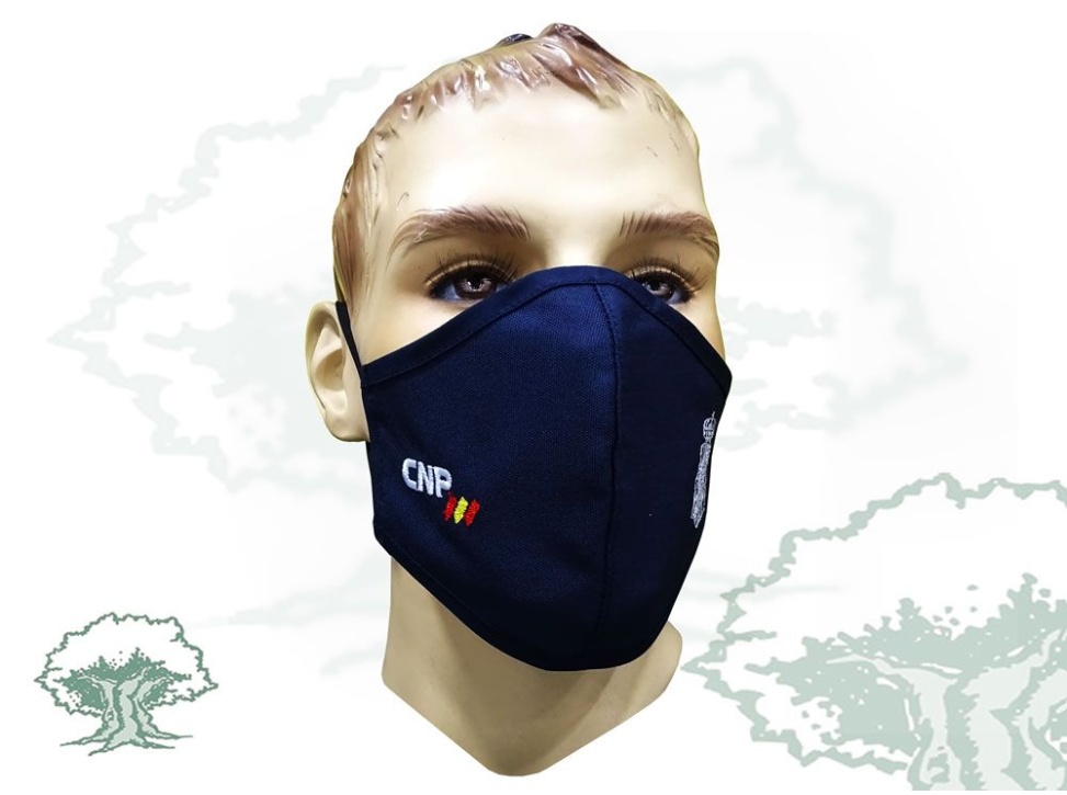 Mascarilla Policía Nacional higiénica reutilizable bordada