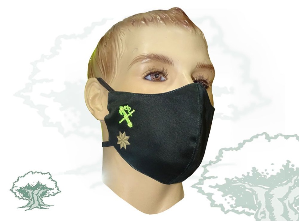 Mascarilla Comandante Guardia Civil textil personalizada