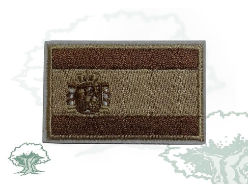 Parche bandera de España marrón mediano