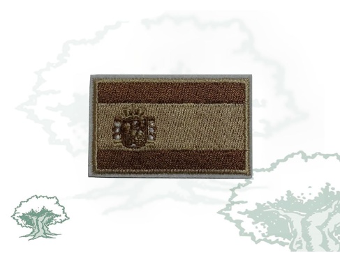 Parche bandera de España marrón pequeño Parche bandera de España marrón pequeño