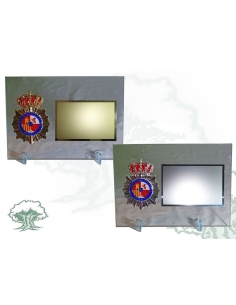 Placa Policía Nacional de cristal horizontal