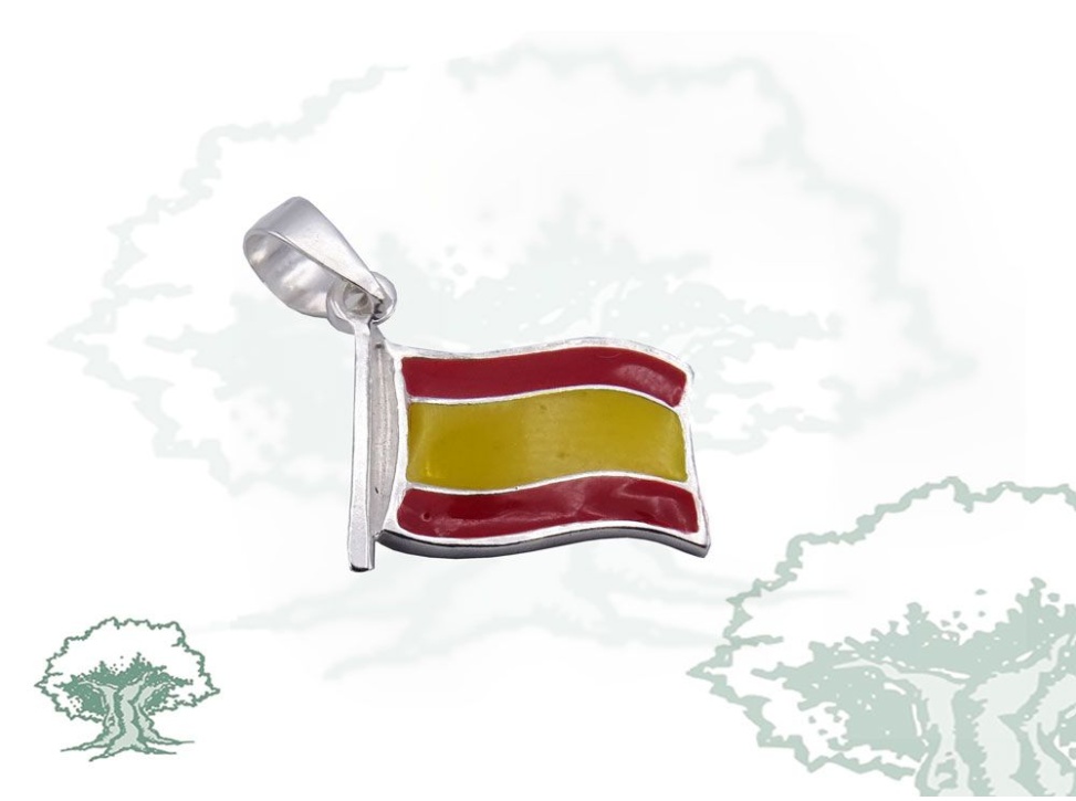 Colgante bandera España de plata