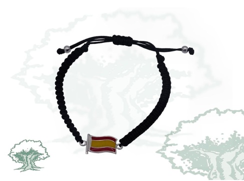 Pulsera cordón con bandera España de plata