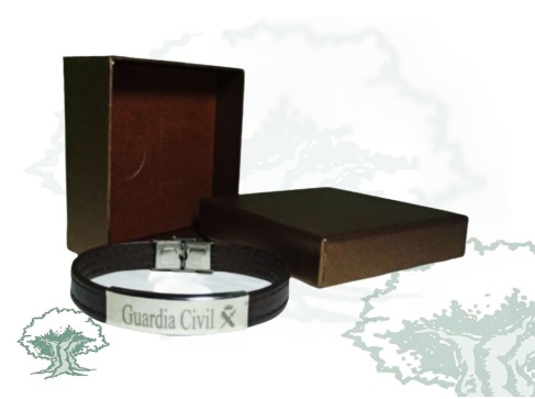 Pulsera Guardia Civil de cuero y metal