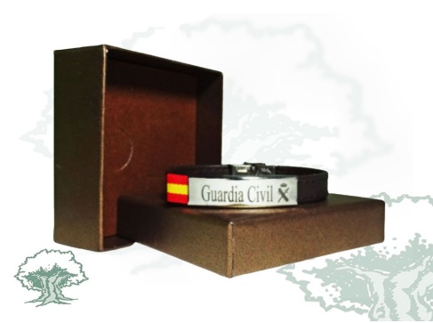 Pulsera Guardia Civil España de cuero y metal