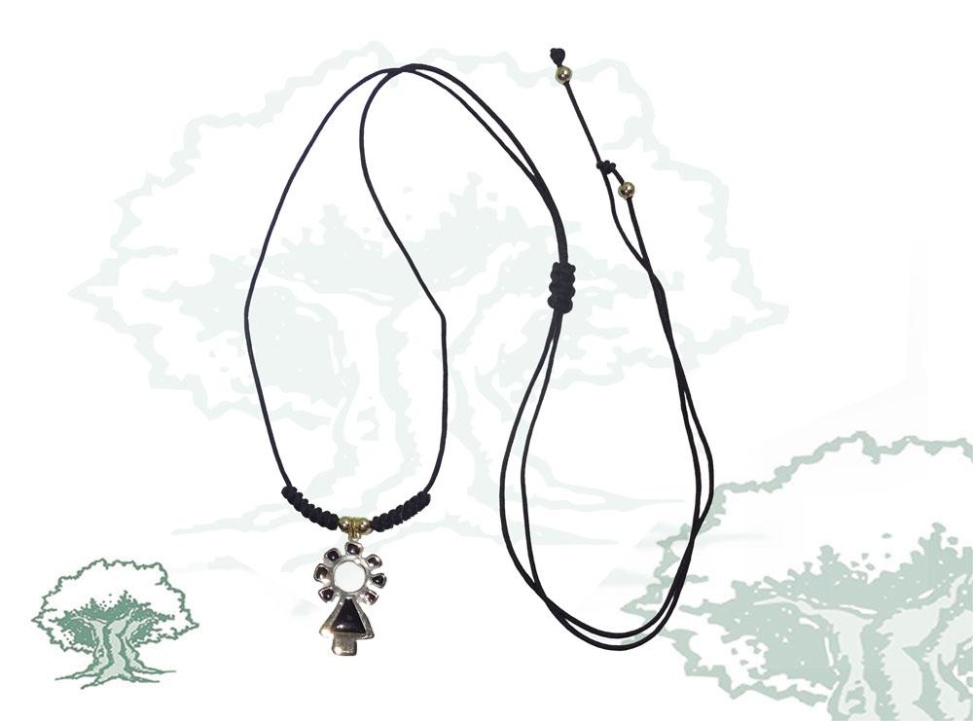 Colgante Virgen del Pilar de plata con cordón