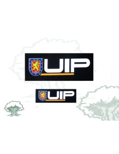 Logos reflectantes UIP de la Policía Nacional para chaleco