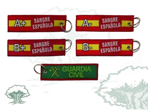 Llavero Guardia Civil grupo sanguineo