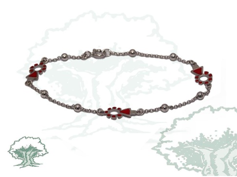 Pulsera Virgen del Pilar de plata con bolitas