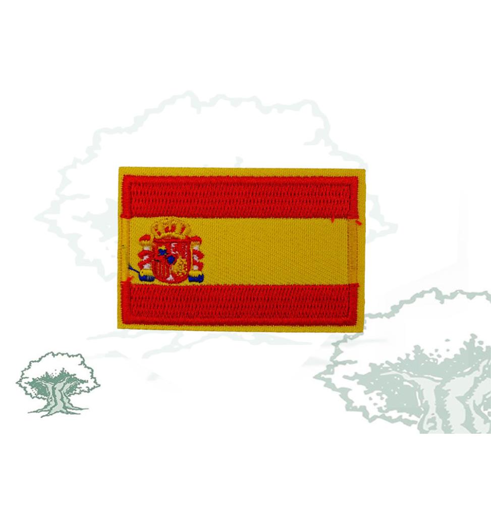 Escudo / Parche Bandera España Brazo Bordada beige 6x3 cm