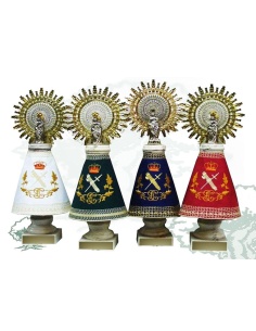 Figura Virgen del Pilar Guardia Civil peana blanca