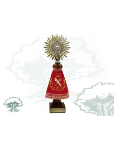 Figura Virgen del Pilar Guardia Civil peana marrón 2
