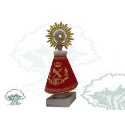 Figura Virgen del Pilar mediana con manto de la Guardia Civil en varios colores