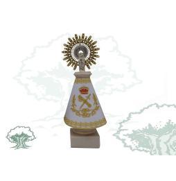 Figura Virgen del Pilar mediana con manto de la Guardia Civil en varios colores