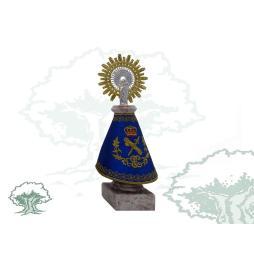 Figura Virgen del Pilar grande con manto de raso de la Guardia Civil