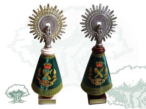 Figura Virgen del Pilar Guardia Civil raso verde