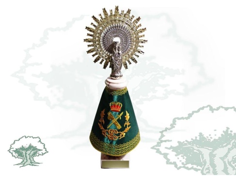 Figura Virgen del Pilar Guardia Civil raso verde