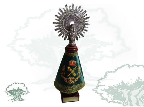 Figura Virgen del Pilar Guardia Civil raso verde
