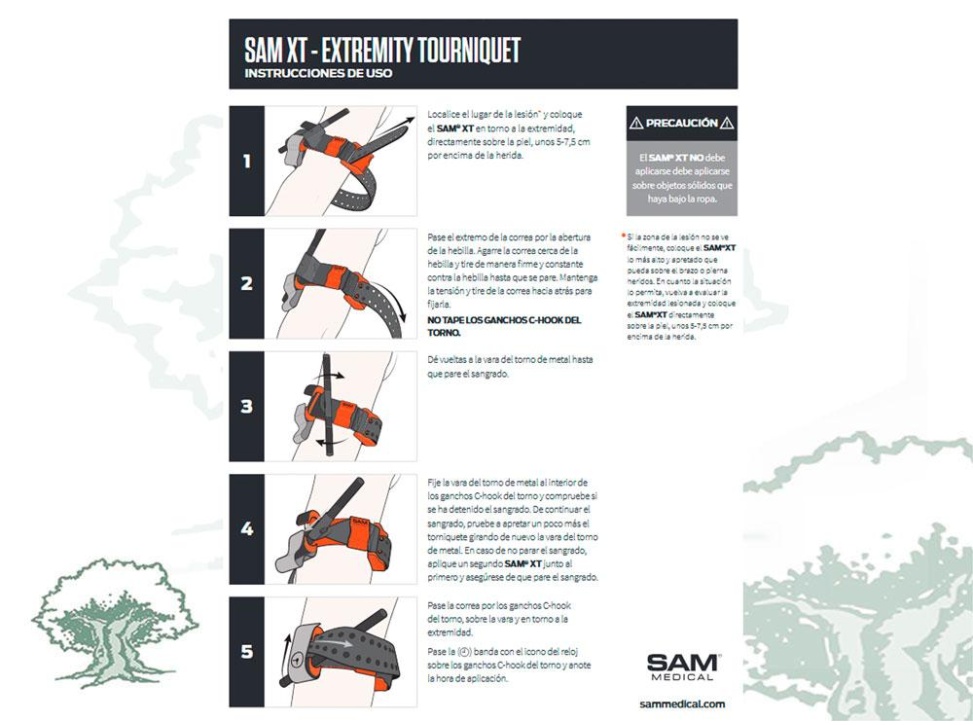 Torniquete SAM XT con control de ajuste