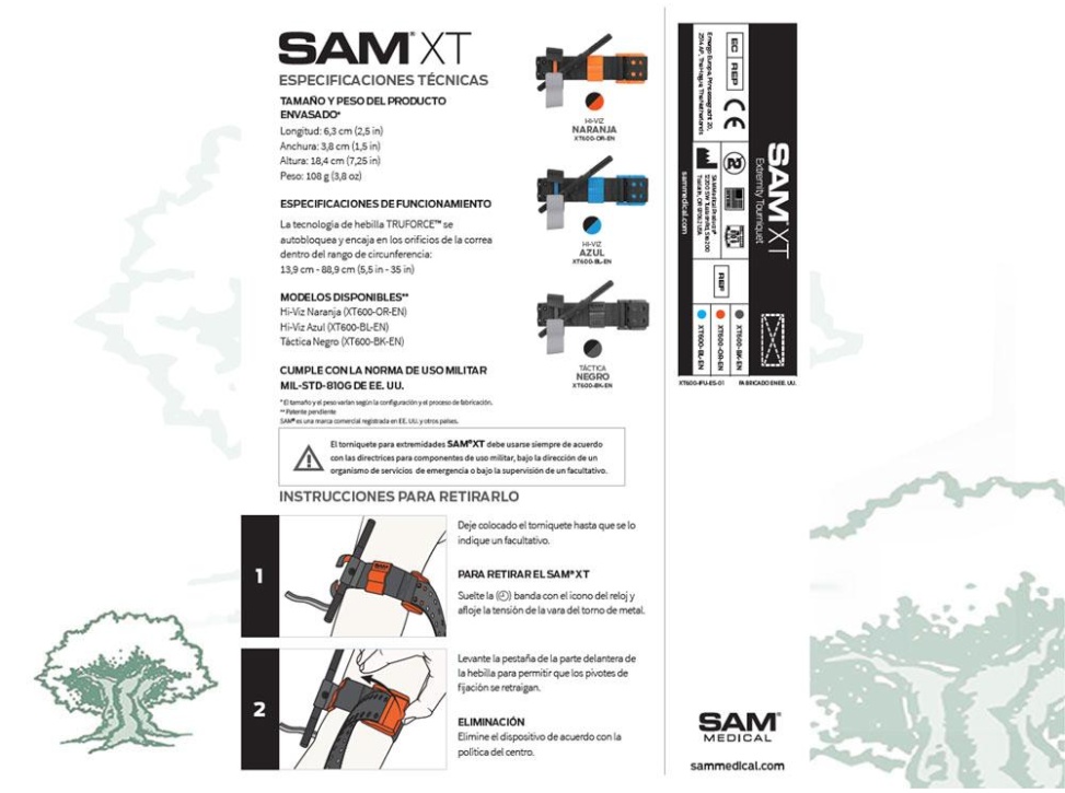 Torniquete SAM XT con control de ajuste