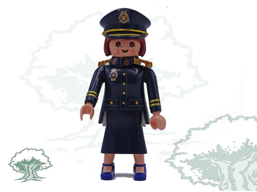 Muñeco articulado Policía Nacional mujer traje diario