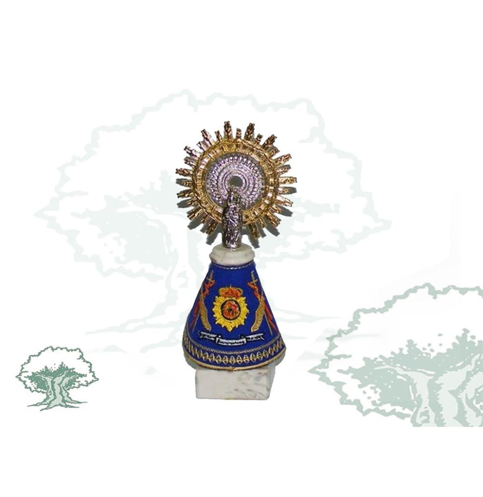 Figura Virgen del Pilar pequeña con manto de la Policía Nacional