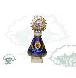 Figura Virgen del Pilar mediana con manto de la Policía Nacional