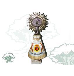 Figura Virgen del Pilar grande con manto de la Policía Nacional