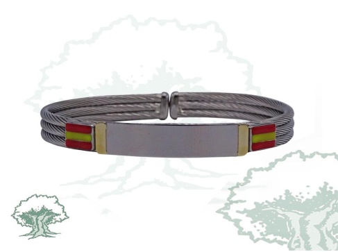 Pulsera España media caña trenzada hombre de plata