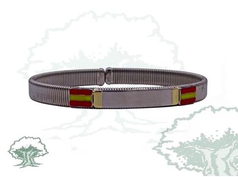 Pulsera España media caña laminada hombre de plata