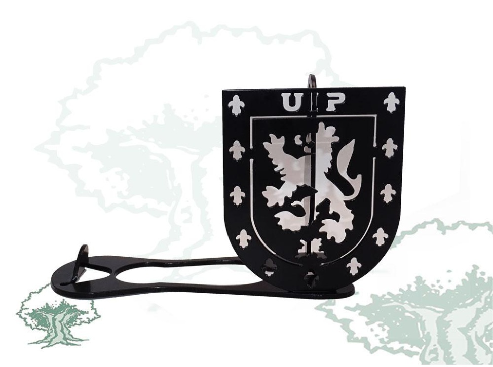 Porta vino UIP Policía Nacional de forja