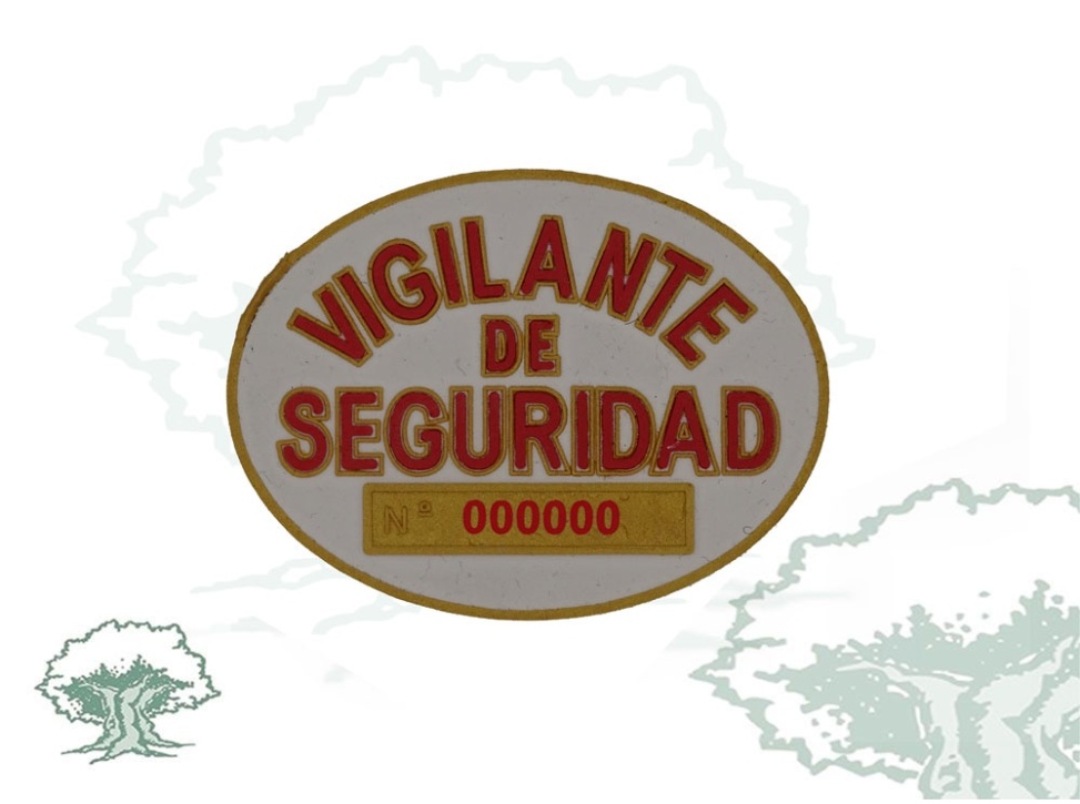Placa Vigilante de Seguridad homologada PVC