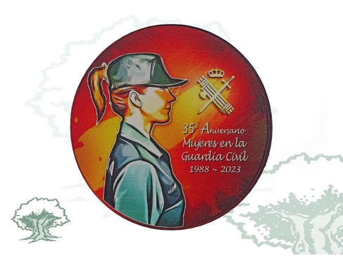 Pegatina 35 Aniversario de la incorporación de la mujer a la Guardia Civil circular