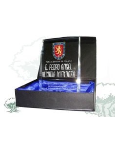 Placa UIP Policía Nacional de cristal cuña
