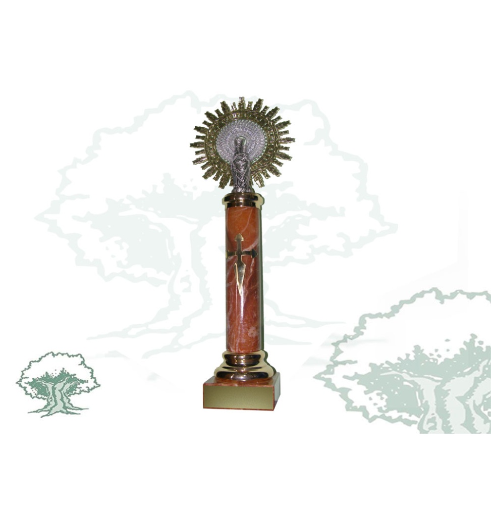 Figura Virgen del Pilar con alabastro marrón