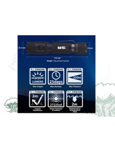 Linterna Powertac M5-GEN3 de 2030 lúmenes recargable 2