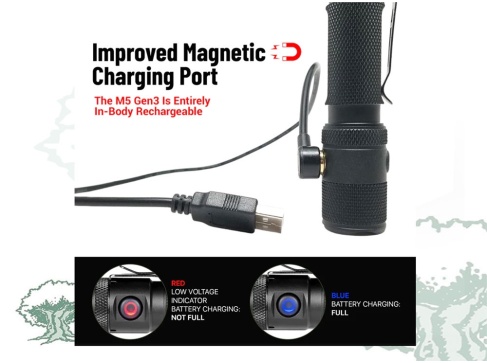 Linterna Powertac M5-GEN3 de 2030 lúmenes recargable