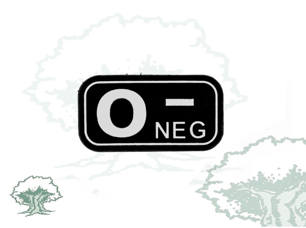 Parche grupo sanguíneo negro
