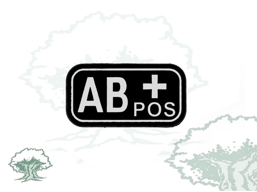 Parche grupo sanguíneo negro