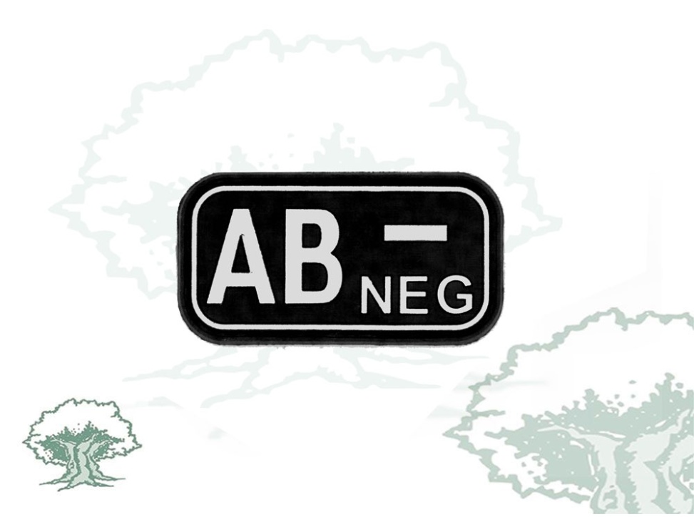 Parche grupo sanguíneo negro