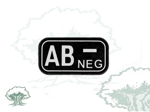 Parche grupo sanguíneo negro