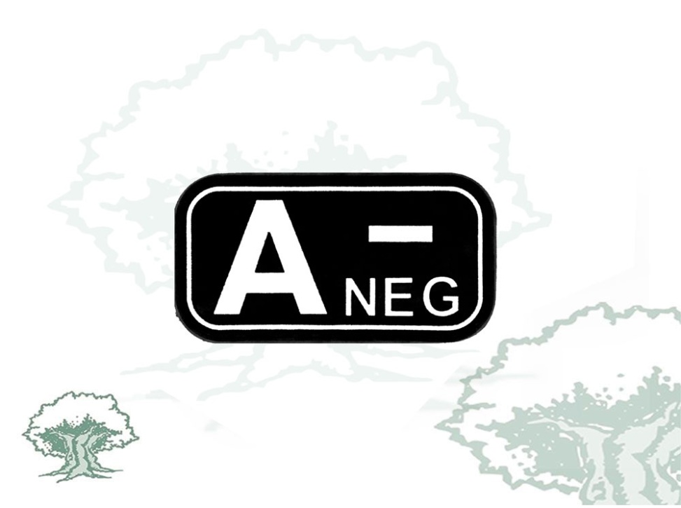 Parche grupo sanguíneo negro